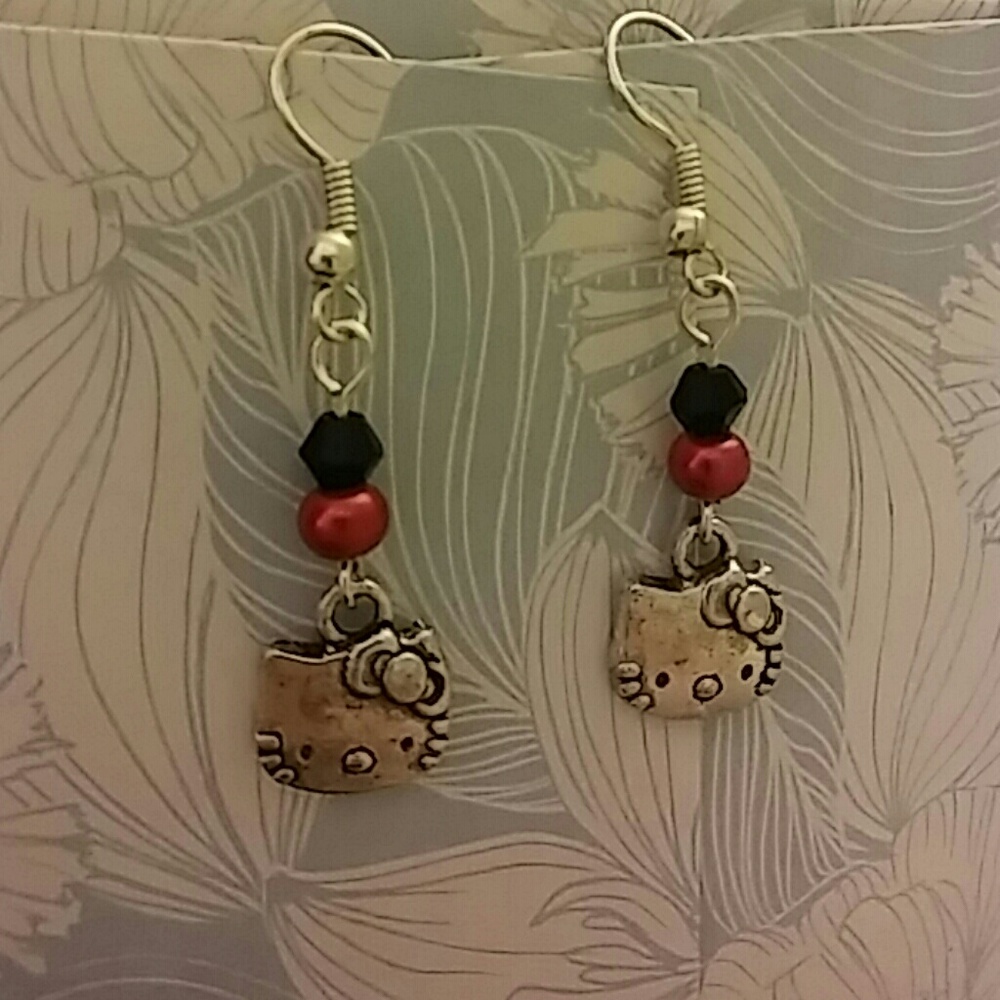 Red & Black Hello Kitty Earrings